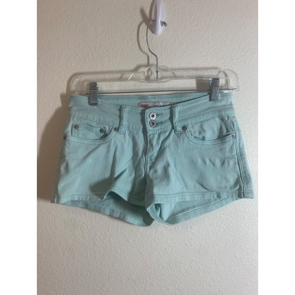 Levis Shorty Short Denim Blue Jean Shorts Juniors Size 1 AC7